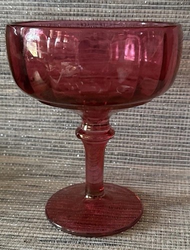 Ruby red compote footed dish - red,