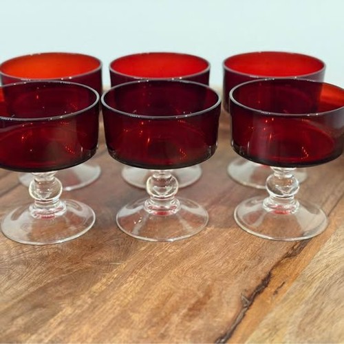 Set vintage ruby red - of,