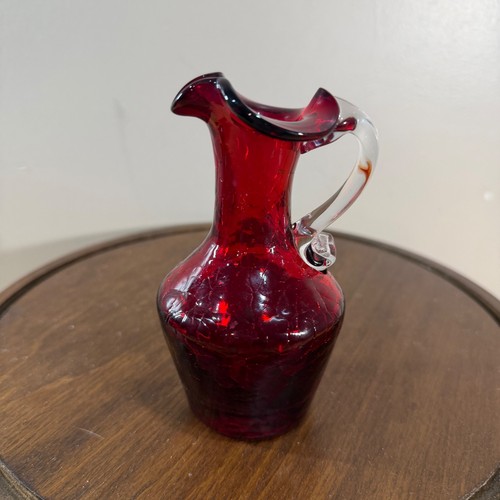 Vtg ruby red crackle - red,