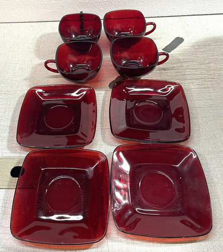 Four cup saucer sets charm - cup,
