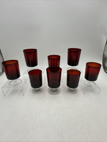 Vtg luminarc cavalier ruby red - luminarc,