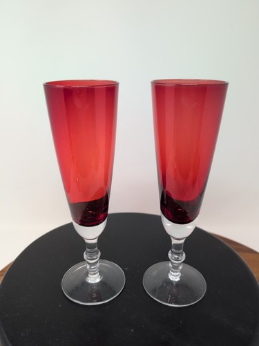 Pair vintage ruby red - pair,