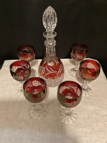 Vintage bohemian crystal ruby - bohemian,