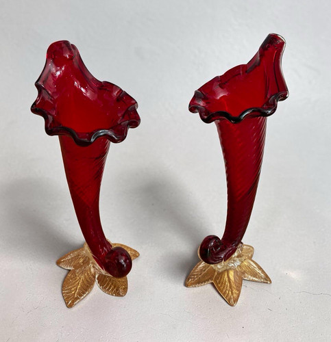 Vintage murano ruby red glass - vintage,