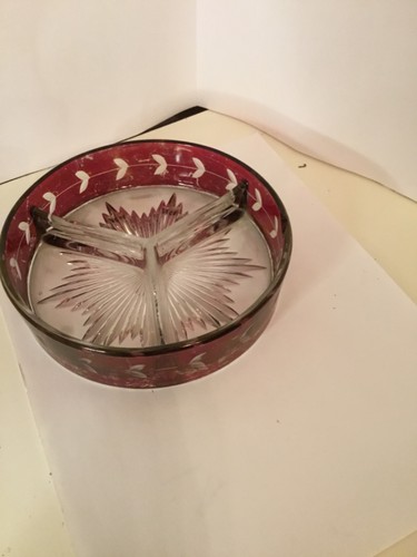 Vintage ruby red flash divided - vintage,